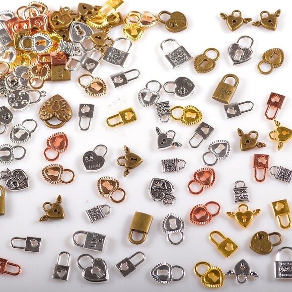 100 Gram Metal Charms for Jewelry Making, Silver & Gold, Bulk Pack for Bracelets - Picture 4 of 6